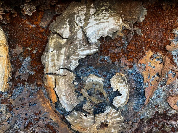 Fotografien Verschiedener Metall Und Holzstrukturen Einer Verlassenen Mine — Stockfoto