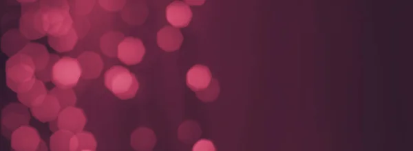 Donker Mauve Achtergrond Met Wazig Roze Bokeh Lichten Brede Banner — Stockfoto