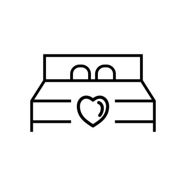 Yatak odası aşk simgesi biçimi vektörü