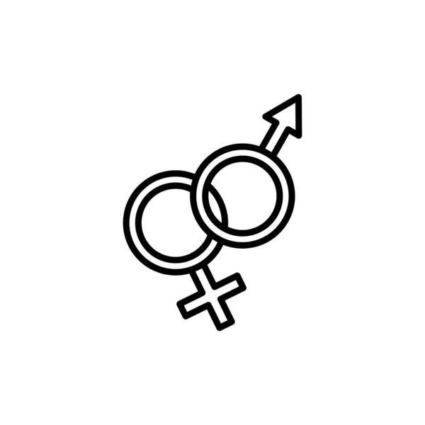 Gender Icon Line Stilvektor — Stockvektor