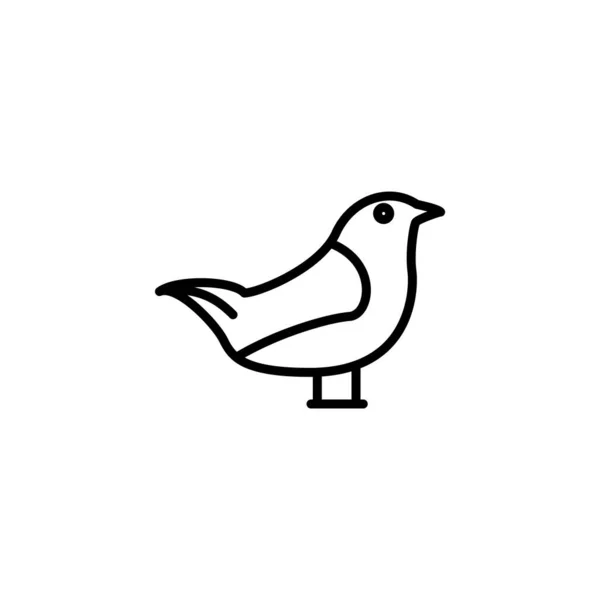 Vogel Symbol Linie Stil Vektor — Stockvektor