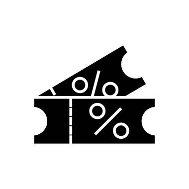 İndirim simgesi katı biçim vektörü