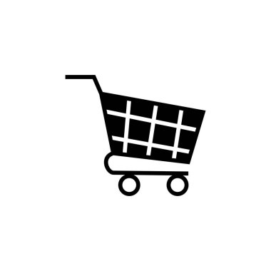 Sepet, alışveriş simgesi katı biçim vektörü