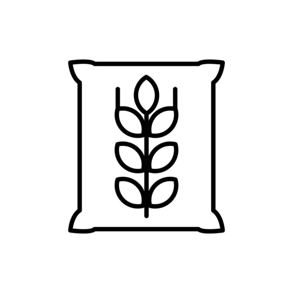 Grain Bag Seed Sack Icon Line Style Vector — Stock Vector