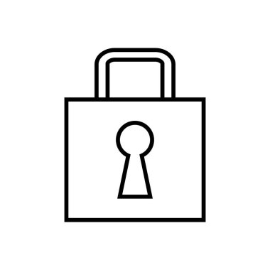 asma kilit simgesi satır biçimi vektörü