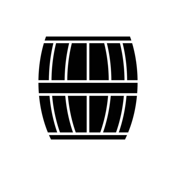 Wood Wine Barrel Icon Glyph Style Vector Your Web Design — Stock Vector