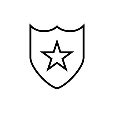 Web tasarımınız için kalkan yıldız simgesi vektörü