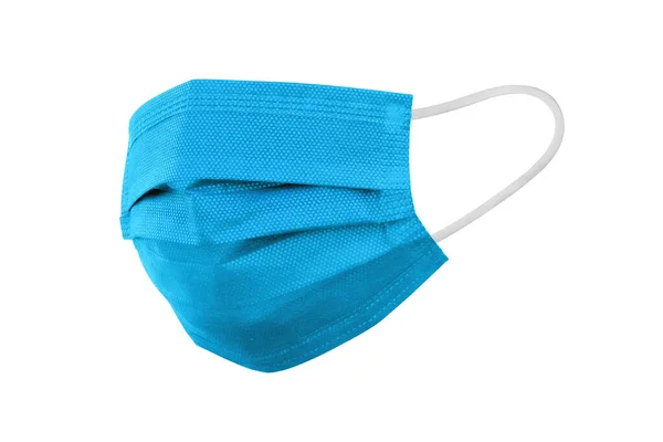Doktor maskesi ve korona virüs koruması beyaz bir arkaplanda izole edilmiş, kırpma yolu ile