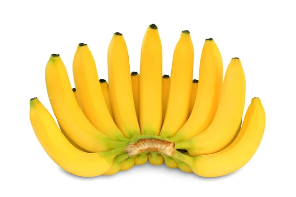 Bunch Bananer Isolerad Vit Bakgrund Med Klippning Path — Stockfoto