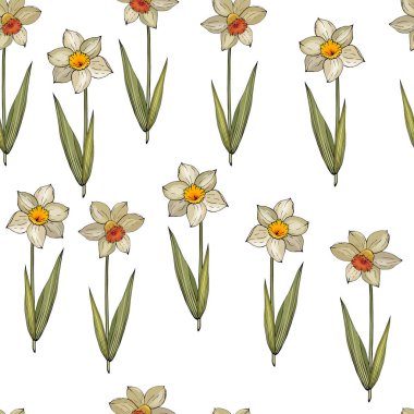 Çiçekli vektörsüz desen, tekstil için çiçek deseni