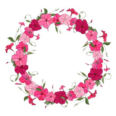 Beyaz arkaplanda izole edilmiş hindiba çiçekli güzel çiçek çelengi, vektör, illüstrasyon