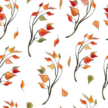 Güzel el çizimleri sonbahar yaprakları, vektör, çizimler