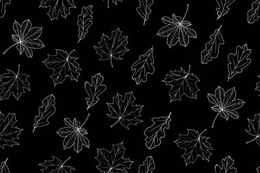 Sonbahar yapraklı vektörsüz desen, tekstil için çiçek deseni