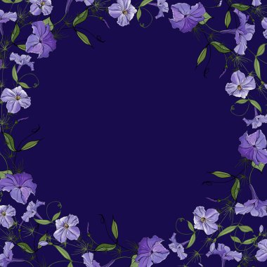 Beyaz arka plan, vektör, illüstrasyon üzerine izole lale çiçekleri ile güzel çiçek çerçevesi