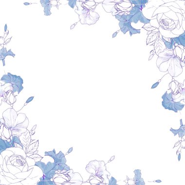 Çiçeklerle, vektörlerle, resimlerle çizilmiş güzel bir el resmi.