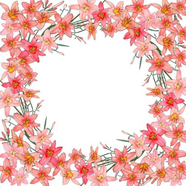 Çiçekli güzel çiçek çelengi, vektör, illüstrasyon