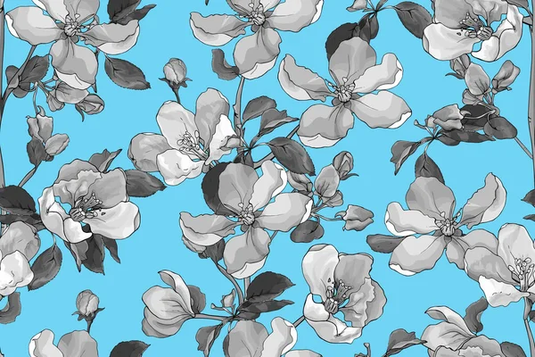 Motif Vectoriel Sans Couture Avec Des Fleurs Motif Floral Pour — Image vectorielle