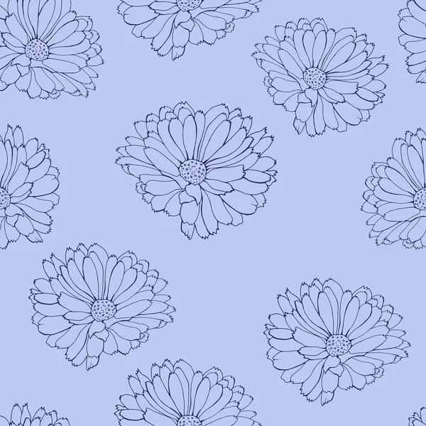 Vektor Sömlöst Mönster Med Blommor Och Blad Blommönster För Textil — Stock vektor