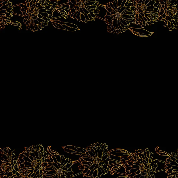 Цветочная Рамка Цветами Календулы Праздничного Дизайна — стоковый вектор