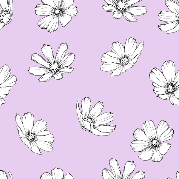 Motif Vectoriel Sans Couture Avec Des Fleurs Des Feuilles Motif — Image vectorielle