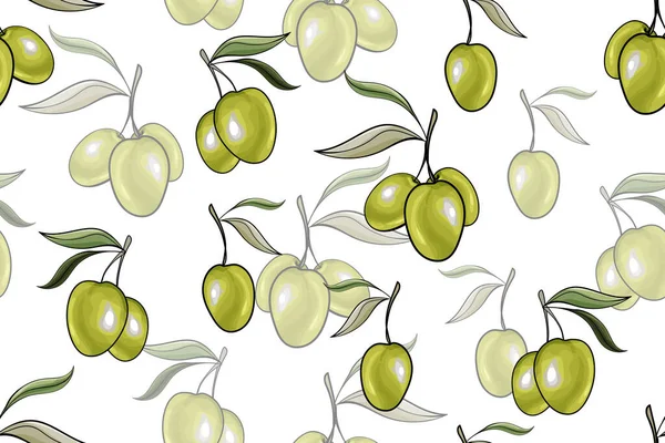 Vector Seamless Pattern Olives Floral Pattern Textile — 图库矢量图片