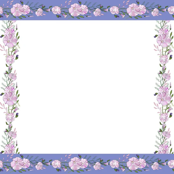 Wunderschöner Blumenkranz Mit Bindweed Blumen Vektor Illustration — Stockvektor