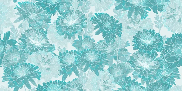 Kasımpatı çiçekli ve yapraklı vektör deseni, tekstil için çiçek deseni