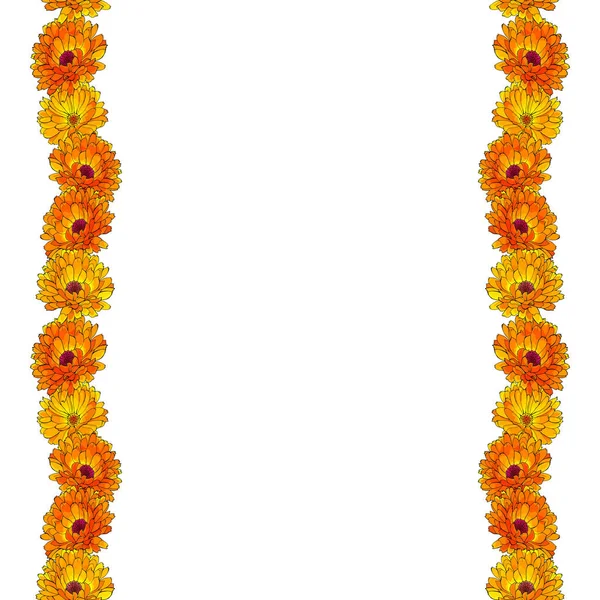 Krásný Květinový Věnec Květy Kalendáře Izolované Bílém Pozadí Vektor Ilustrace — Stockový vektor