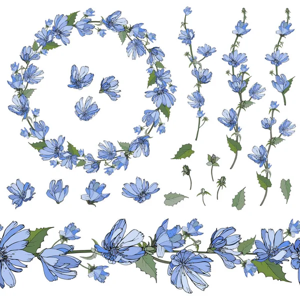 Şenlik tasarımı için hindiba çiçekli çiçek çerçevesi 