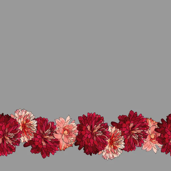 Kwiatowa Rama Chryzantemy Kwiaty Dla Świątecznego Projektu — Wektor stockowy