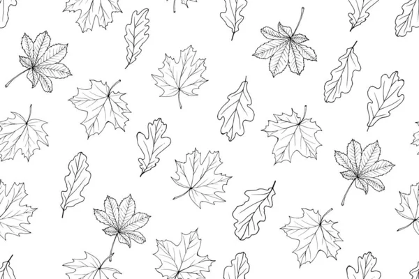 Vector Seamless Pattern Autumn Leaves Floral Pattern Textile — Stock Vector