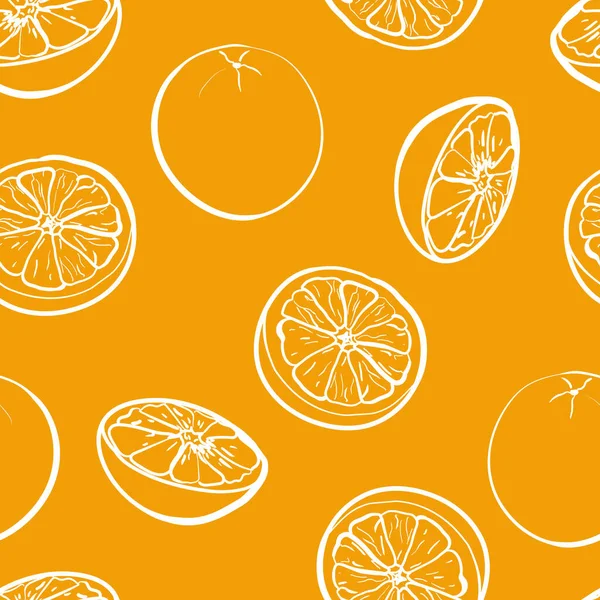 含橙子的病媒无缝花纹 纺织品花纹 — 图库矢量图片