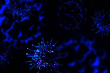 Coronavirus SARS-CoV-2 Covid-19. 3 Boyutlu resimleme.