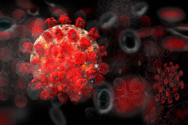 コロナウイルスSars Cov Covid 病気の流行 三Dレンダリング — ストック写真