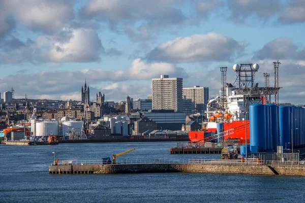 Porto Aberdeen Paisagem Urbana Escócia Reino Unido — Fotografia de Stock