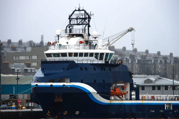 Grande Navio Porto Aberdeen Escócia Reino Unido — Fotografia de Stock
