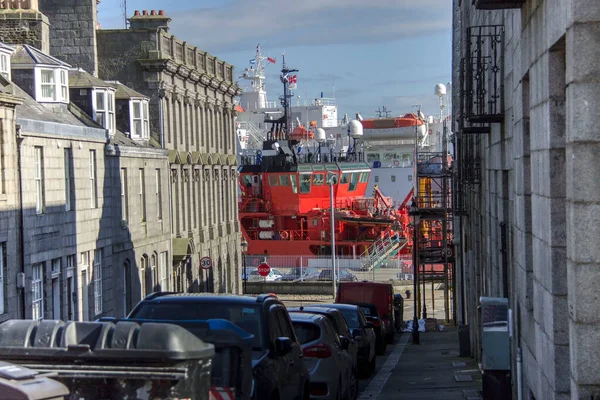 Hafen Und Stadtbild Von Aberdeen Schottland Großbritannien — Stockfoto