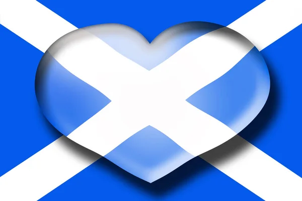 Skotská Vlajka Srdcem — Stock fotografie