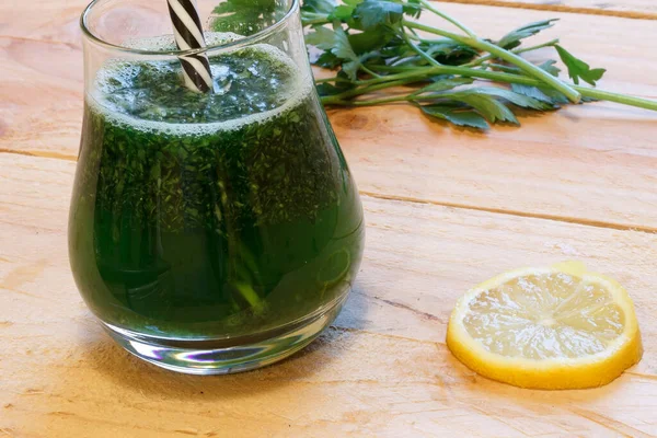 Jugo Desintoxicación Verde Casero Concepto Alimentación Saludable — Foto de Stock