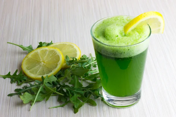 Färsk Hemlagad Hälsosam Grön Detox Juice Hälsosam Kost Koncept — Stockfoto
