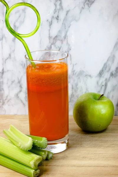 Succo Carota Fresco Sano Fatto Casa Alimentazione Sana Concetto — Foto Stock