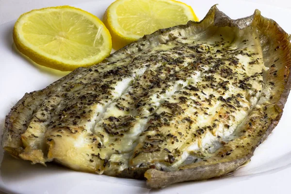 Cooked Ready Eat Dorado Fish Plate — Stock Photo, Image