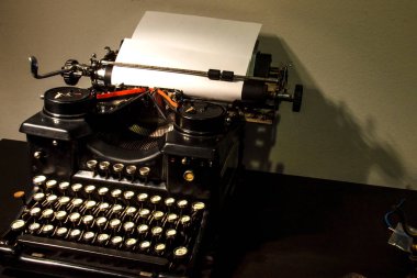 Vintage typewriter close up.  clipart