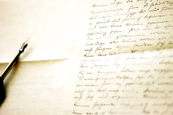 Ancienne Lettre Manuscrit Fond — Photo