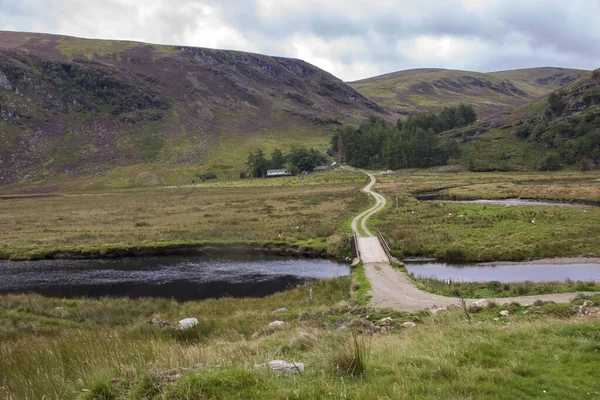 Bauernhaus Rande Von Loch Lee Glen Lee Angus Schottland Großbritannien — Stockfoto