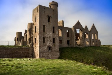Slains Kalesi. Cruden Körfezi, Aberdeenshire, İskoçya, İngiltere.