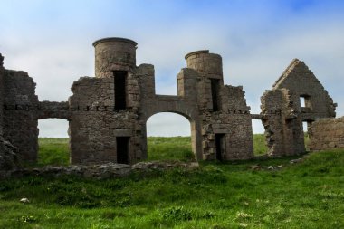 Slains Kalesi. Cruden Körfezi, Aberdeenshire, İskoçya, İngiltere.
