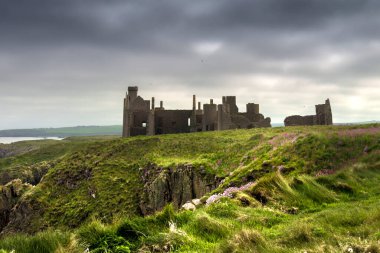 Slains Kalesi. Cruden Körfezi, Aberdeenshire, İskoçya, İngiltere.
