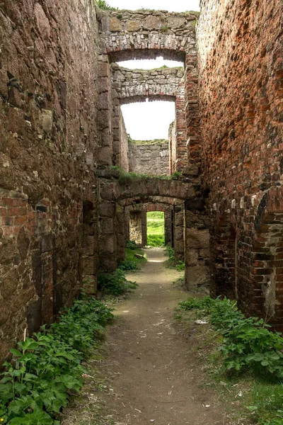 英国スコットランドのアバディーンシャーにあるスレーン城遺跡の詳細ページ — ストック写真