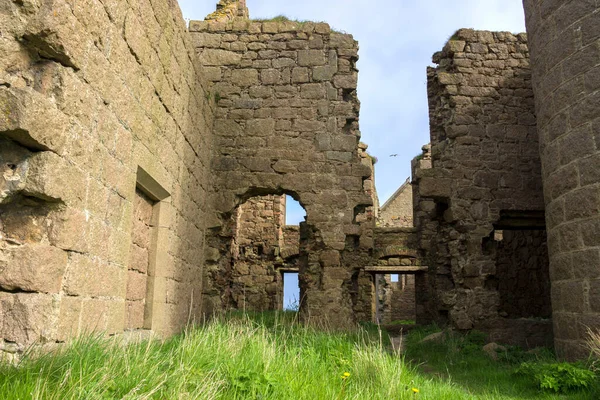 Détail Des Ruines Château Slains Dans Aberdeenshire Écosse Royaume Uni — Photo